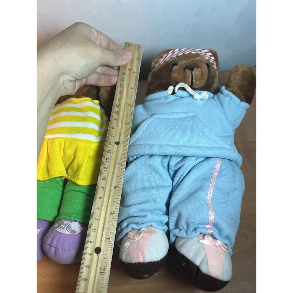 Two Teddy Bears Vintage 80s Workout Aerobic Clothes 11”